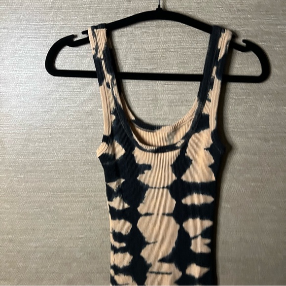 ZARA NEW WOMAN STRAPPY TIE-DYE MIDI DRESS  black & brown size small - Picture 3 of 13